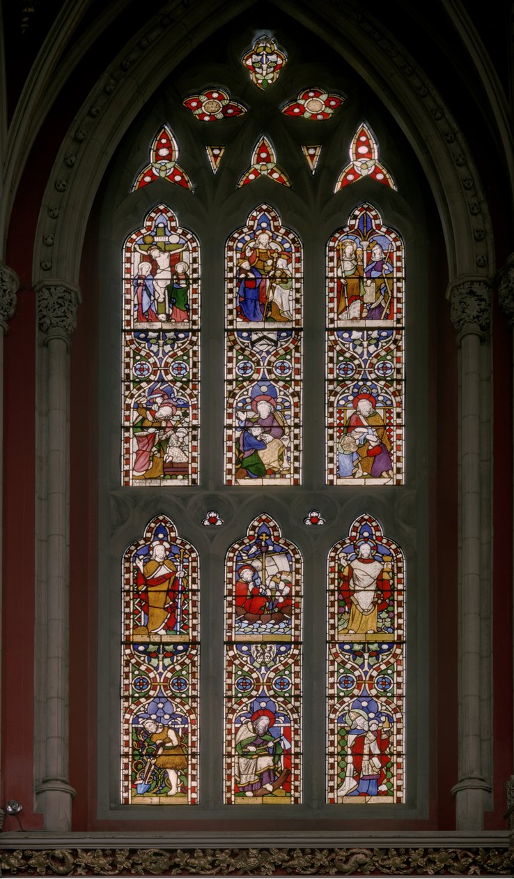 Typer med anti-typer, 1846 (farget glass) av Augustus Welby Northmore Pugin