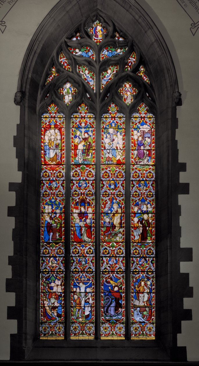 Typer med anti-type, 1850 (farget glass) av Augustus Welby Northmore Pugin