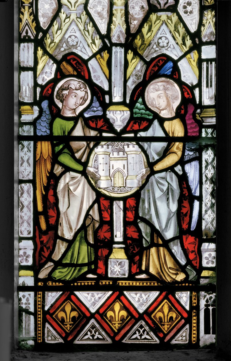 Virgin & Christ med scener fra hennes liv, detalj, 1851 (farget glass) av Augustus Welby Northmore Pugin