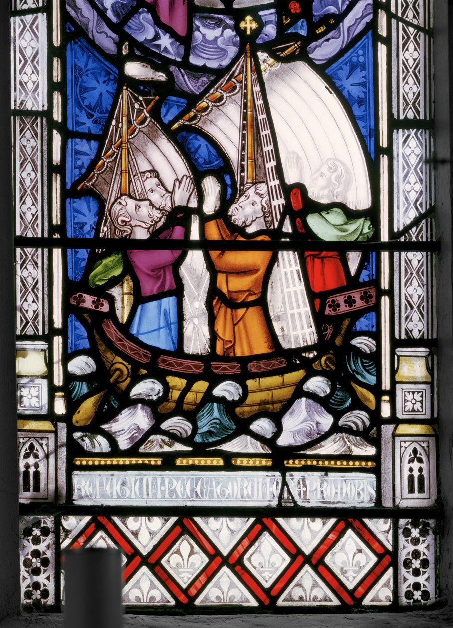 Virgin & Christ med scener fra hennes liv, detalj, 1851 (farget glass) av Augustus Welby Northmore Pugin