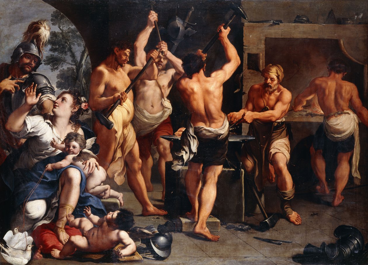 Mars og Venus ved Vulkansmia av Aureliano Milani
