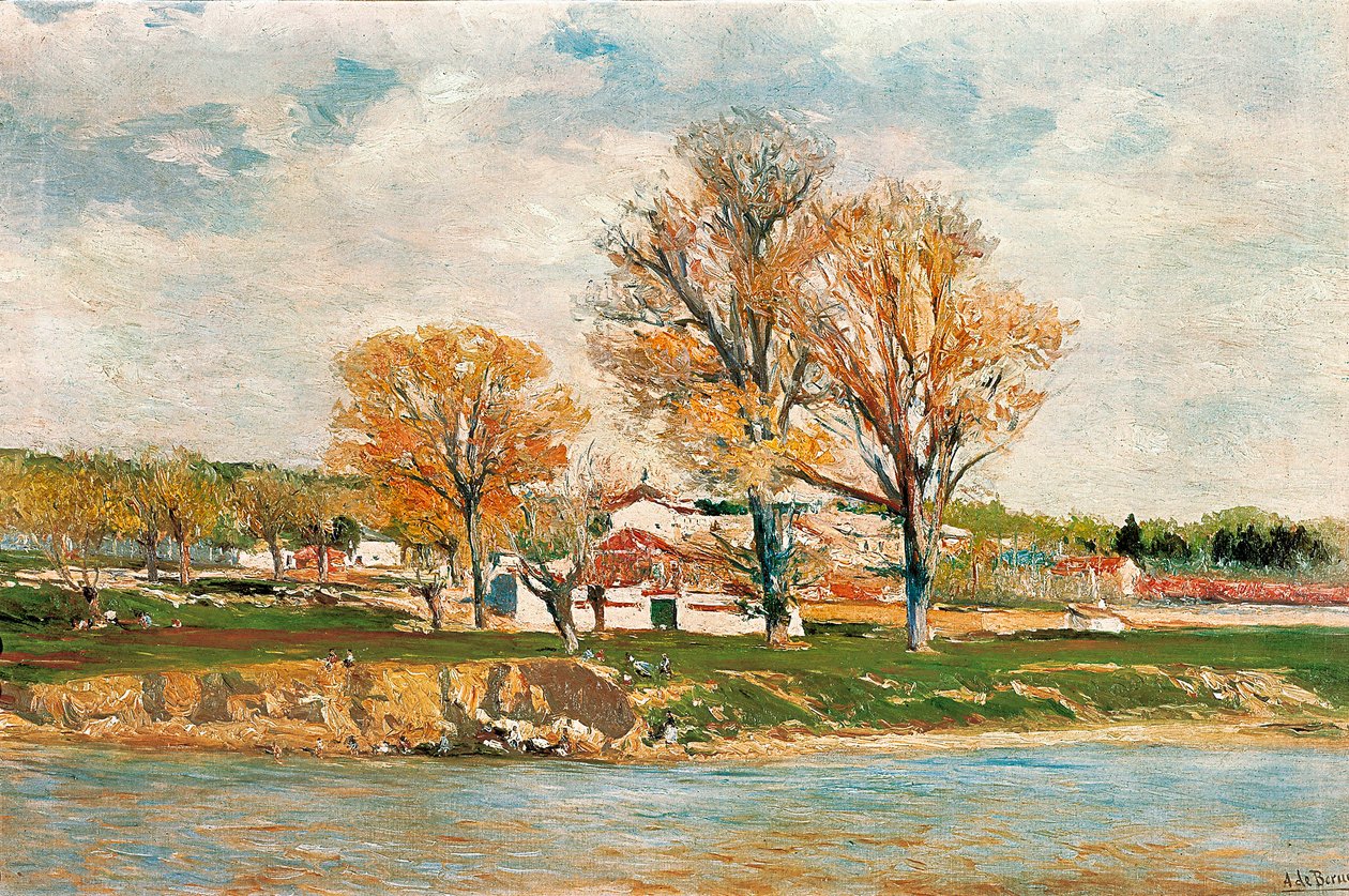 "Breden av elven Manzanares" Maleri av Aureliano de Beruete Y Moret (1845-1912). Olje på lerret. av Aureliano de Beruete