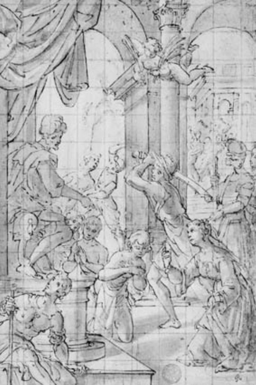 Makkabeernes martyrium (?) av Aurelio Lomi