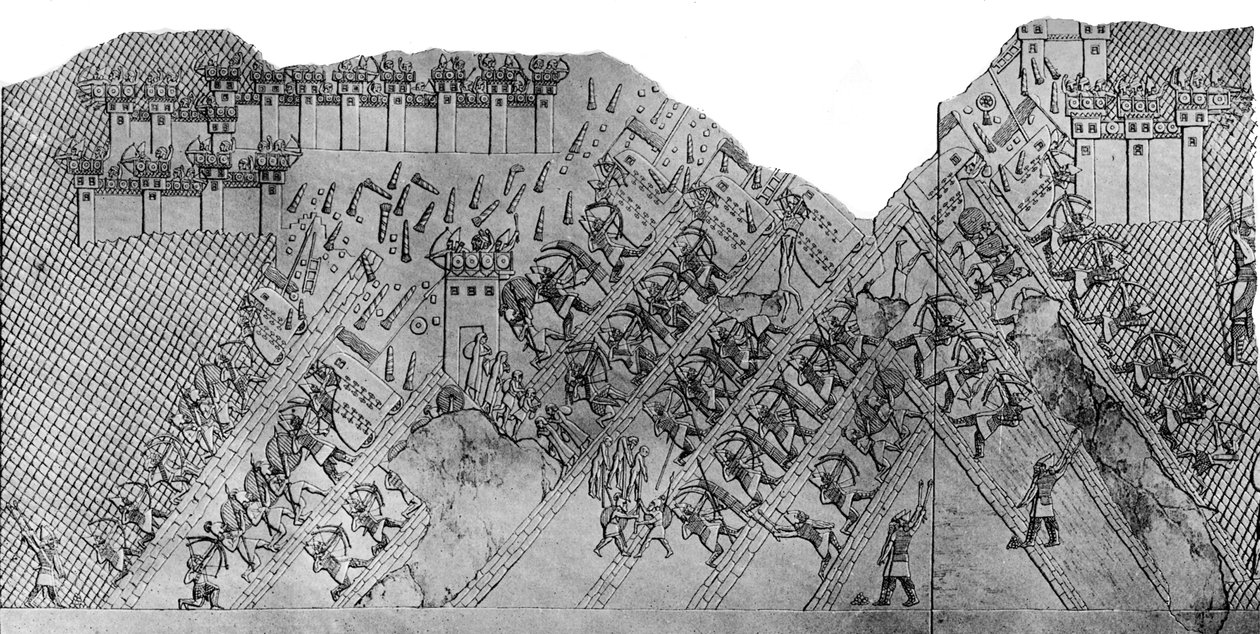 Angrep på byen Lakisj, 700–692 f.Kr., c1900–1920. av Austen Henry Layard