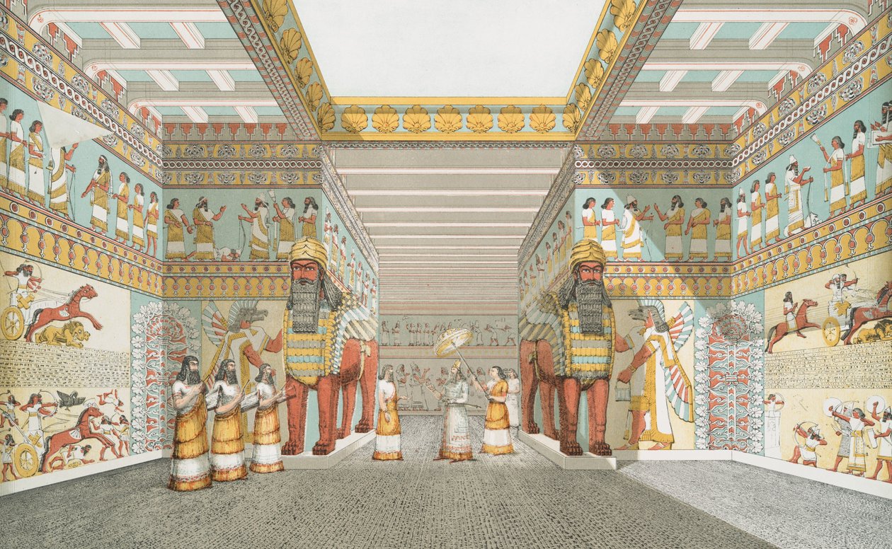 Hall i det assyriske palasset (restaurert), 1849 av Austen Henry Layard