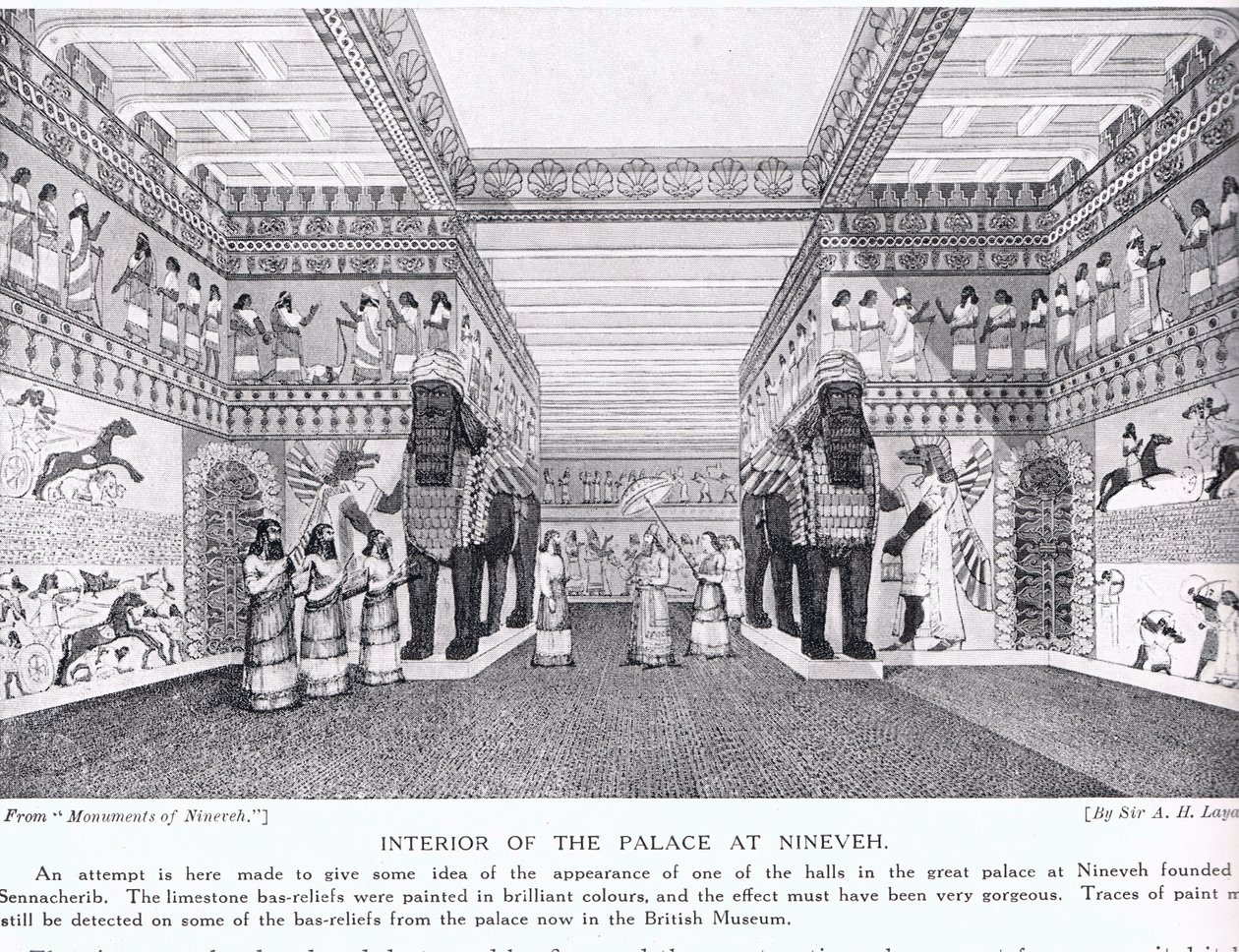 Interiør av Palace of Nineveh, illustrasjon fra 