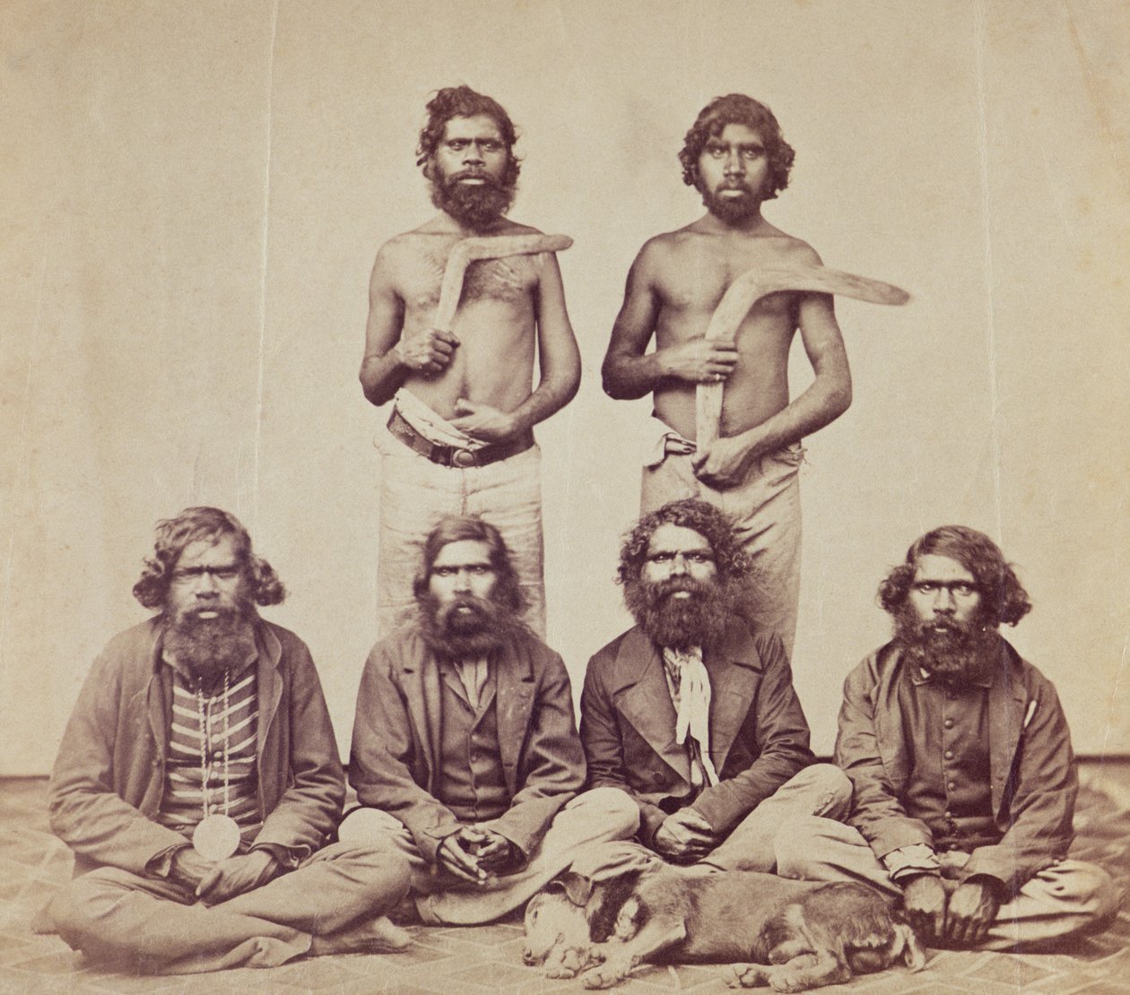 Aboriginal Men, ca. 1870 (albumtrykk) av Australian Photographer