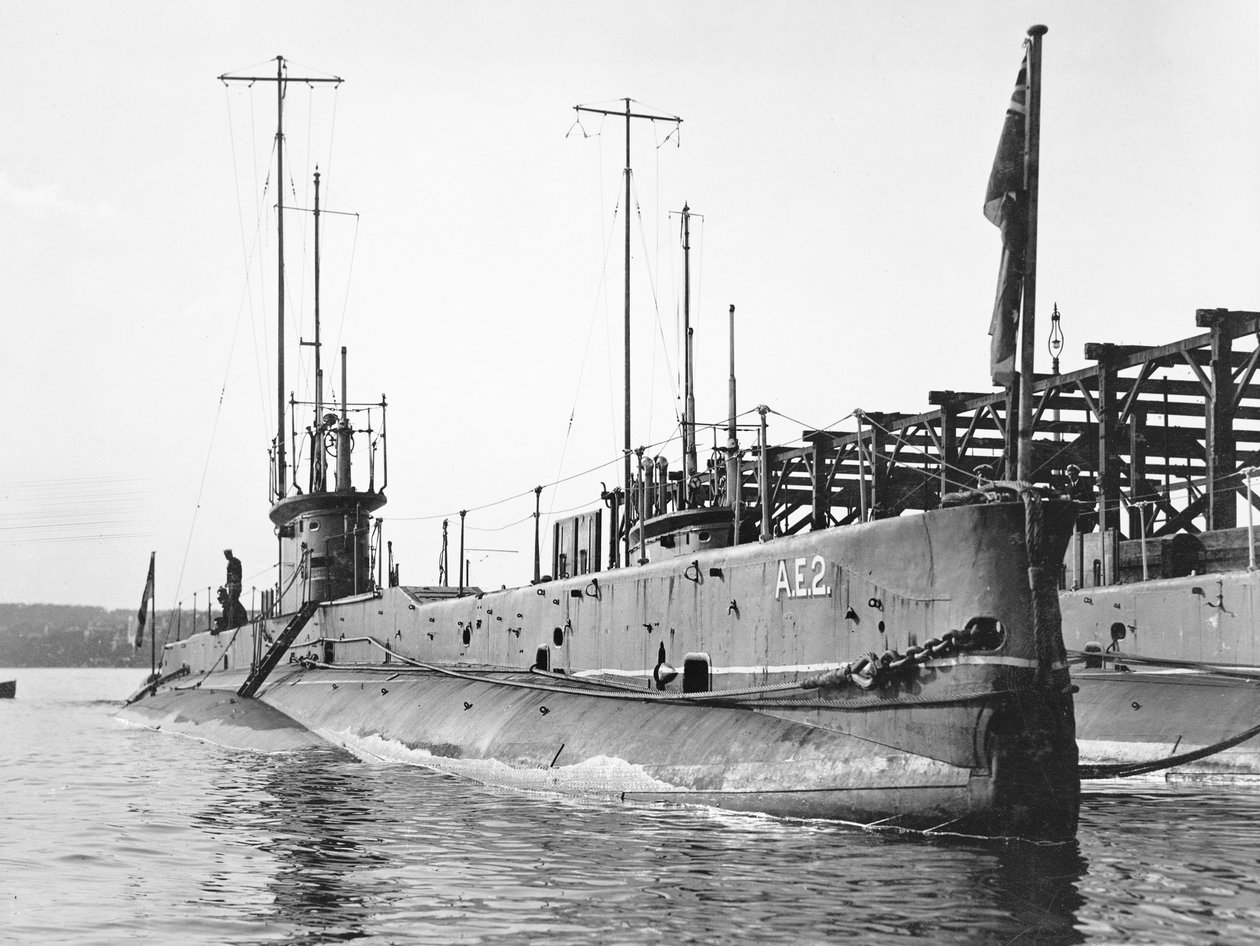 Australian Navy (RAN) ubåter AE1 og AE2, ca. 1914 av Australian Photographer