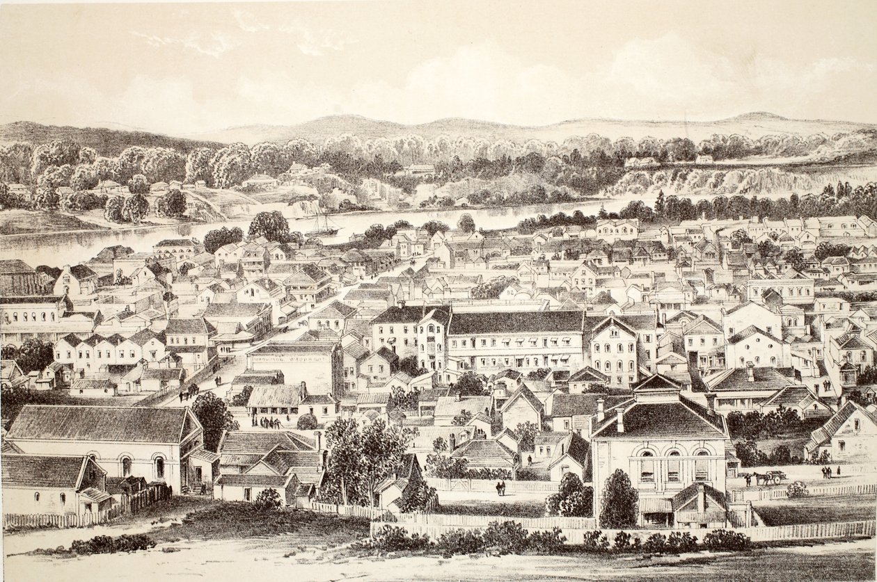 Brisbane, fra The History of Australasia av David Blair, McGrady, Thomson og Niven, 1879 av Australian School
