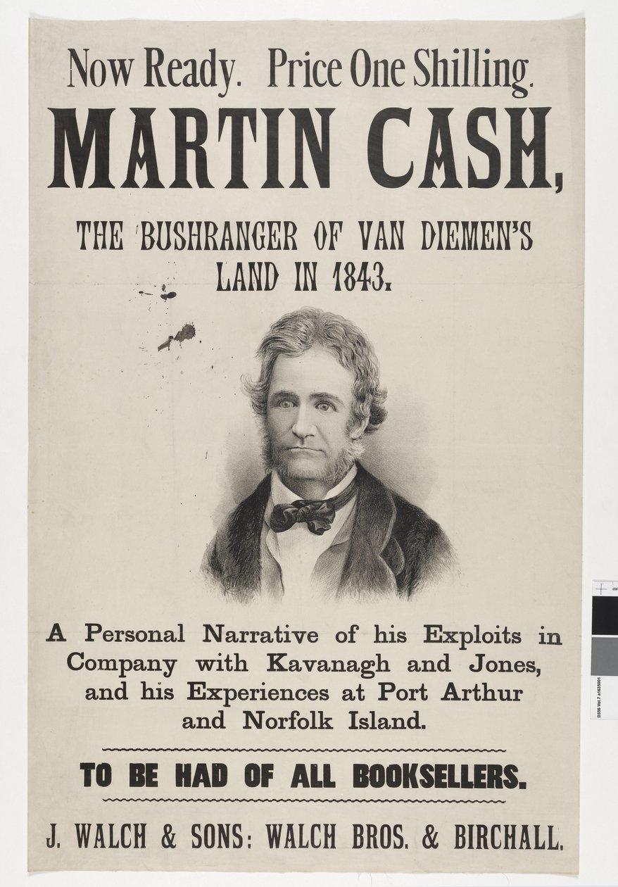Nå klar. Pris en skilling. Martin Cash, The Bushranger of Van Diemens Land i 1843, 1870 av Australian School