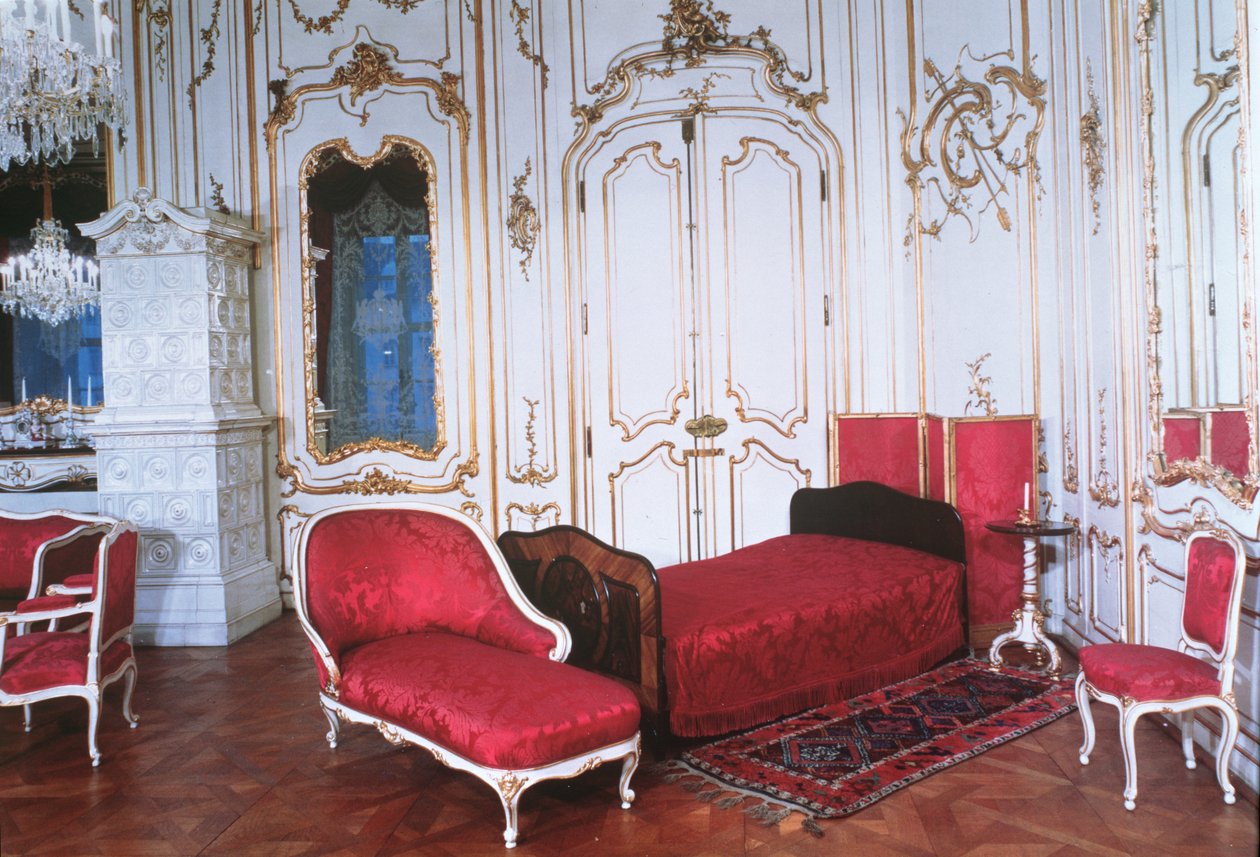 Soverommet til Elizabeth av Bayern, keiserinne av Østerrike (1837–98), kone til keiser Franz Joseph av Østerrike (1830–1916) av Austrian Photographer