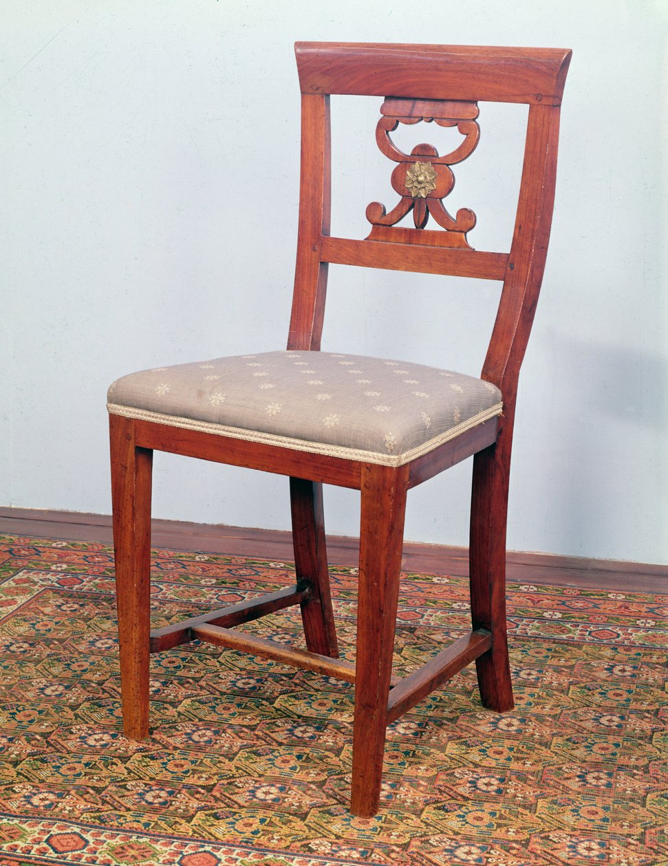 Stol, Biedermeier-stil, ca. 1820 (frukttre med messingfester) av Austrian School