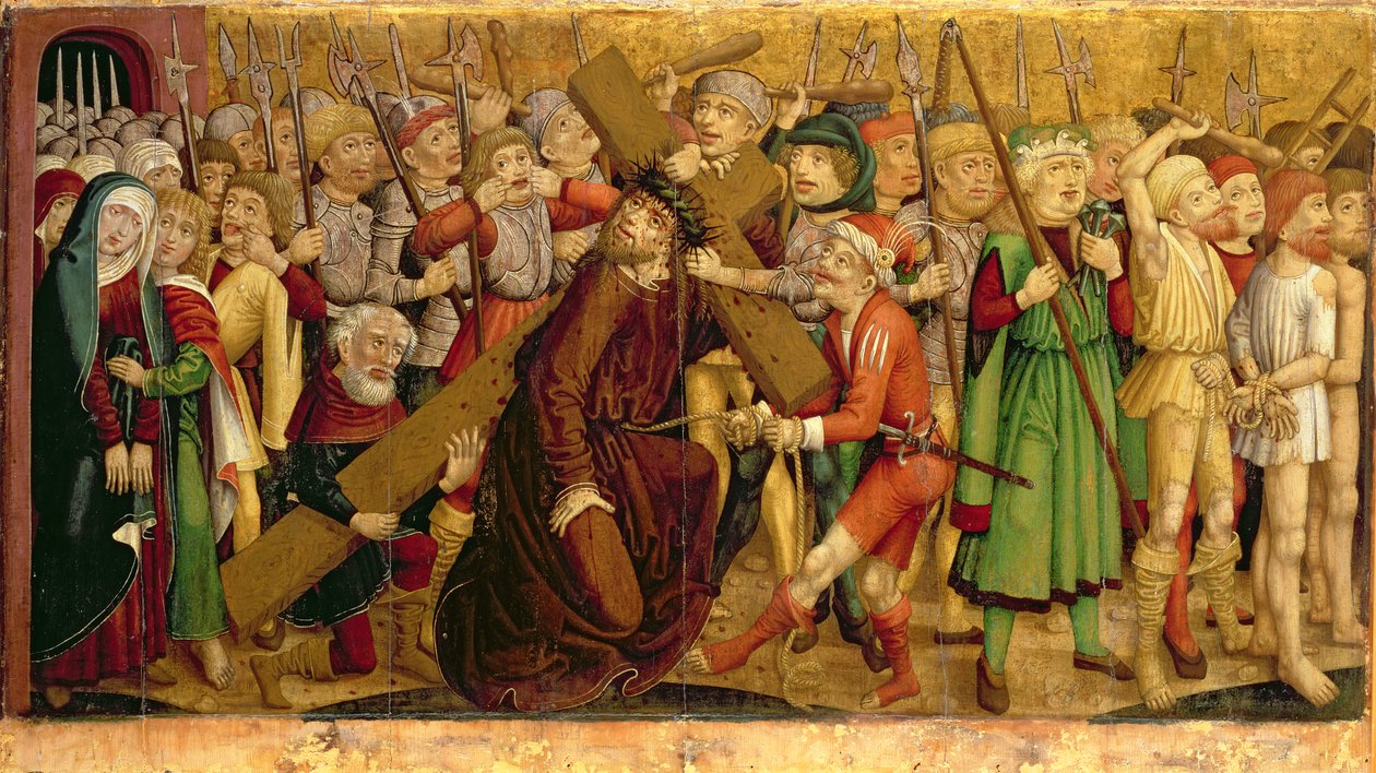 Christ Carrying the Cross, 1460 (tempera på panel) av Austrian School