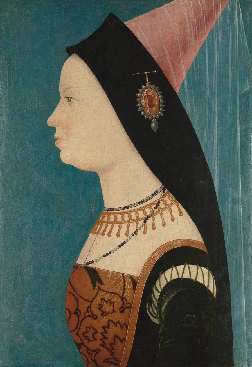 Mary of Burgundy, 1528 (olje på granpanel) av Austrian School