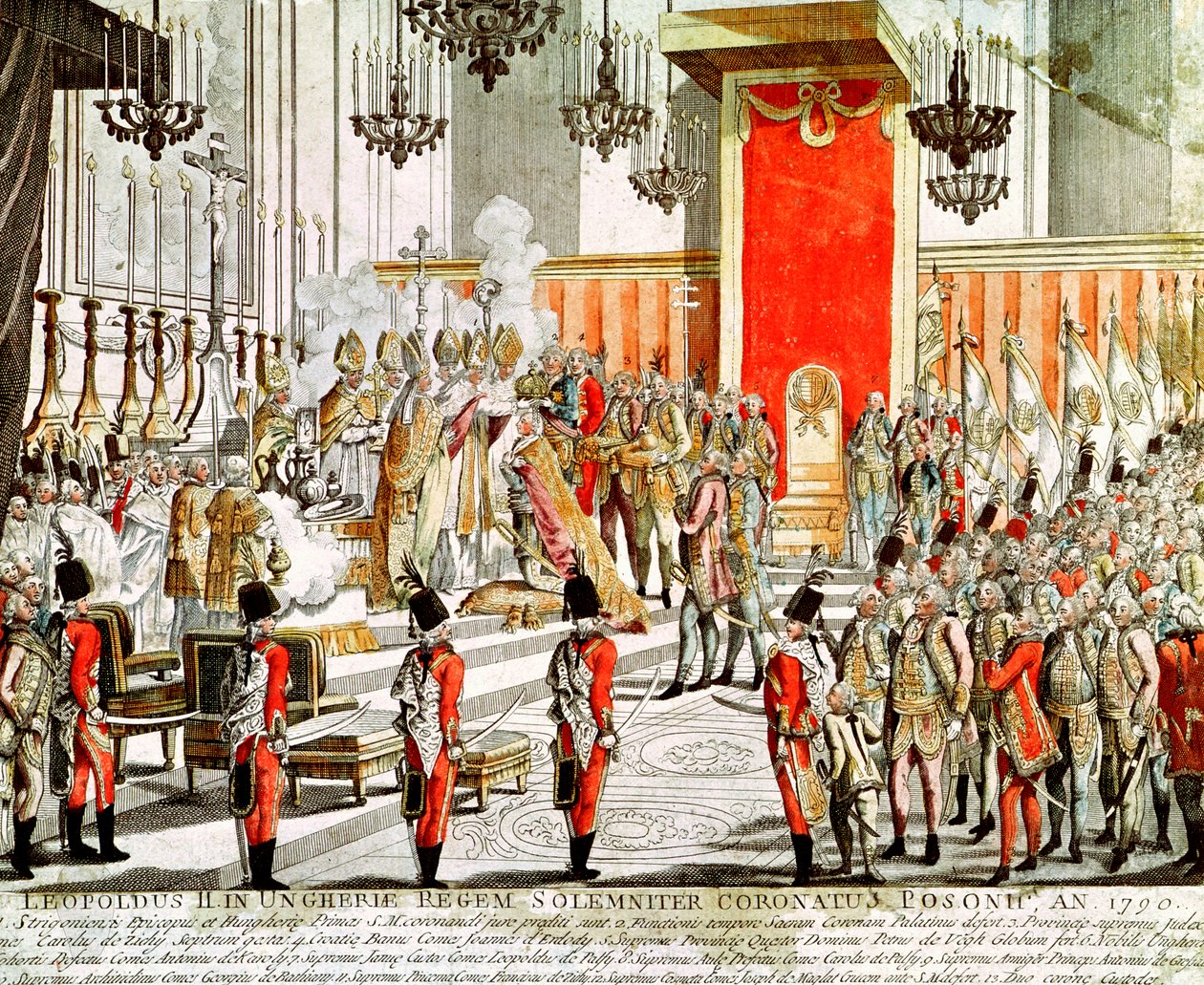 Kroningen av Leopold II (1747-92) i Bratislava i 1790 av Austrian School