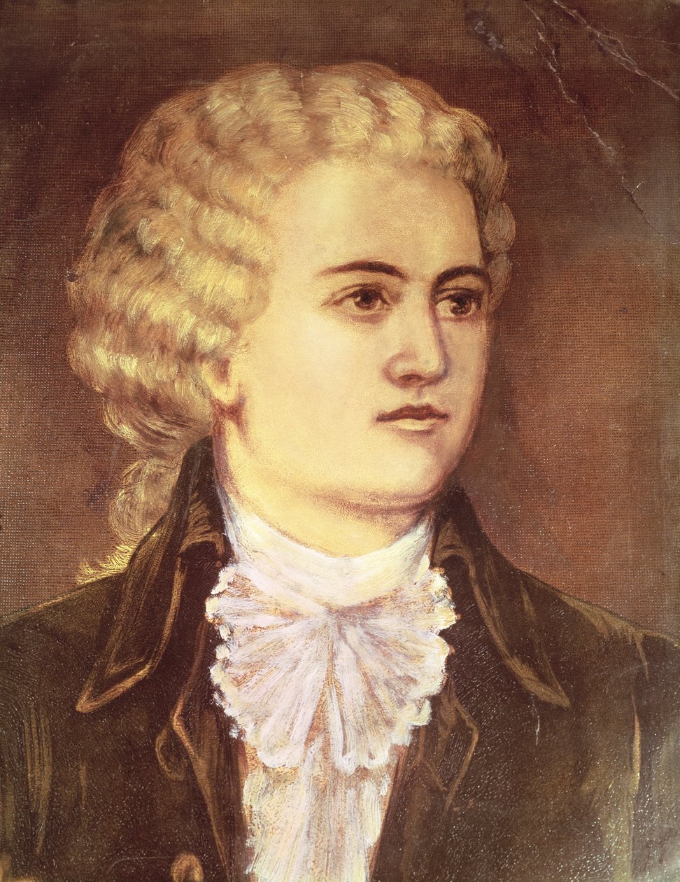 Wolfgang Amadeus Mozart (1756-91) under oppholdet i Praha i 1787 av Austrian School