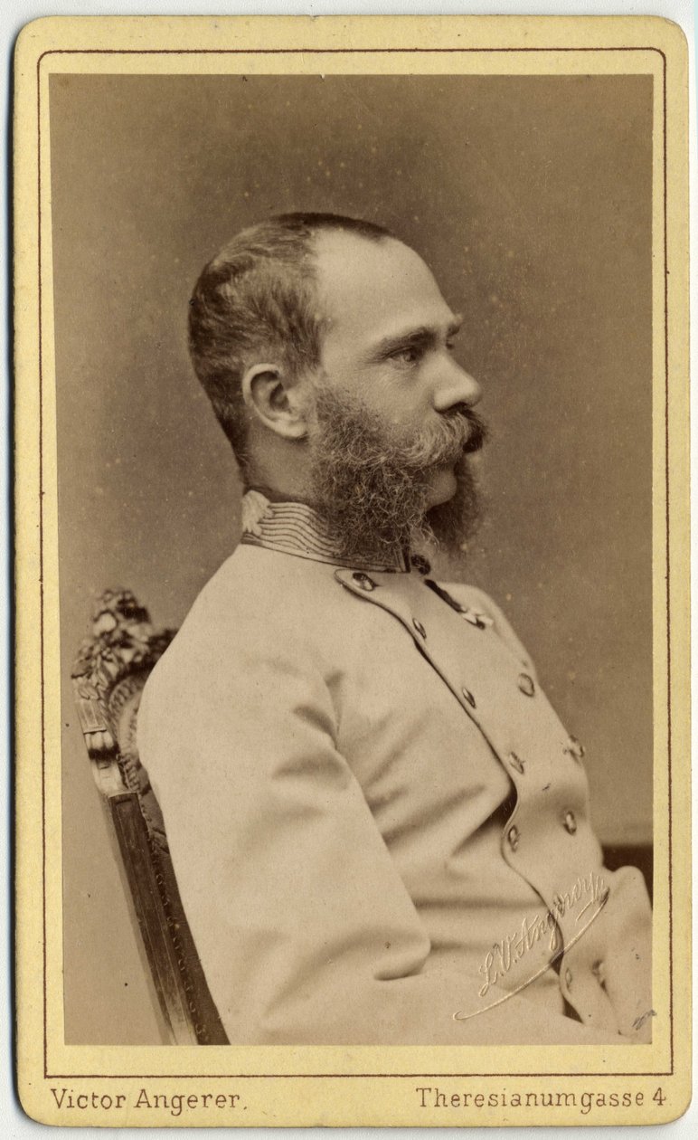 Portrett av keiseren Francois Joseph av Østerrike (1830-1916) og kongen av Ungarn (1867-1916), fra huset til Habsburg-Lorraine. Fotografi av Victor Angerer-verkstedet i Wien. av Austrian Photographer