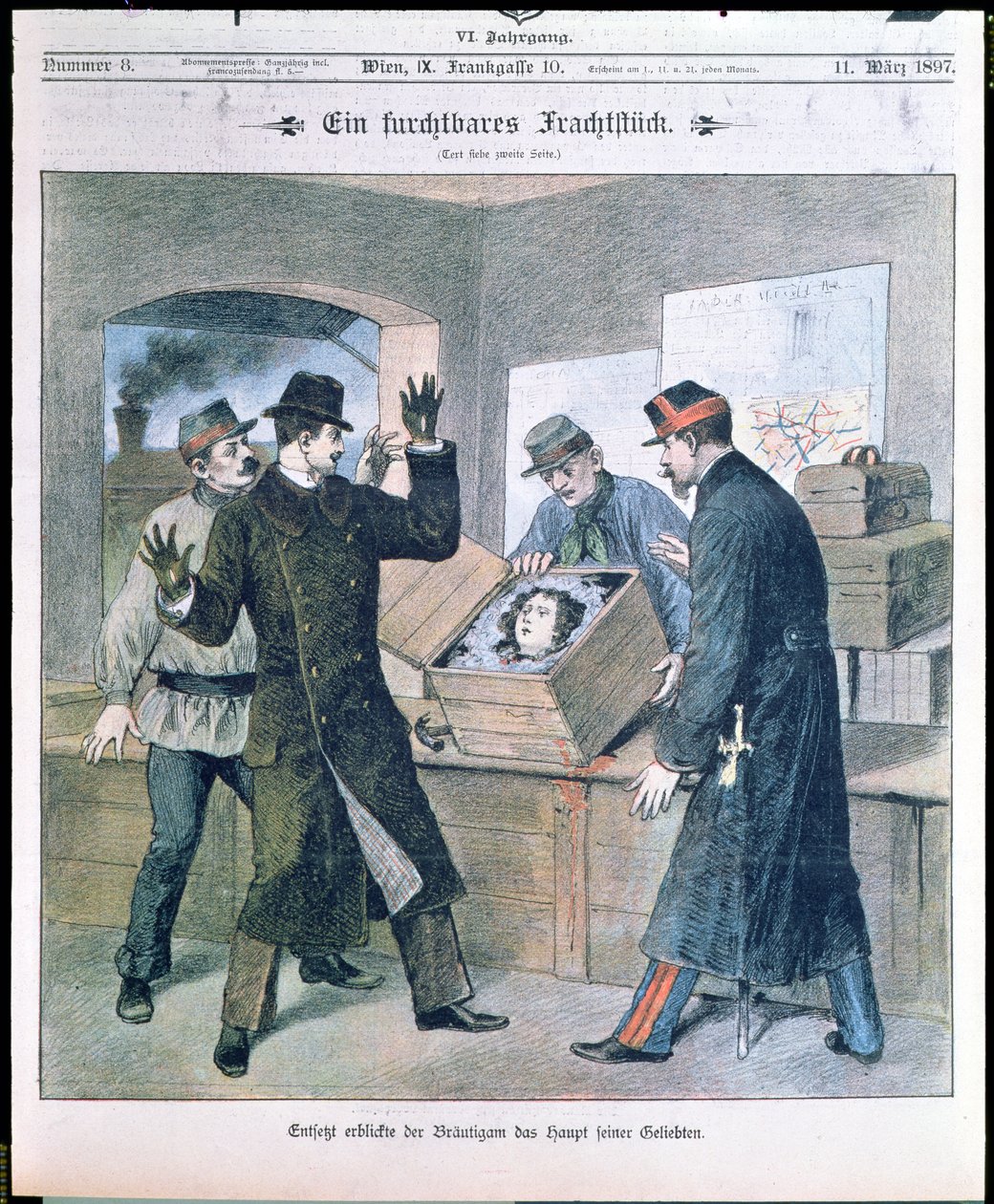 A Terrible Cargo, forsiden av Illustrierte Zeitung, mars 1897 av Austrian School
