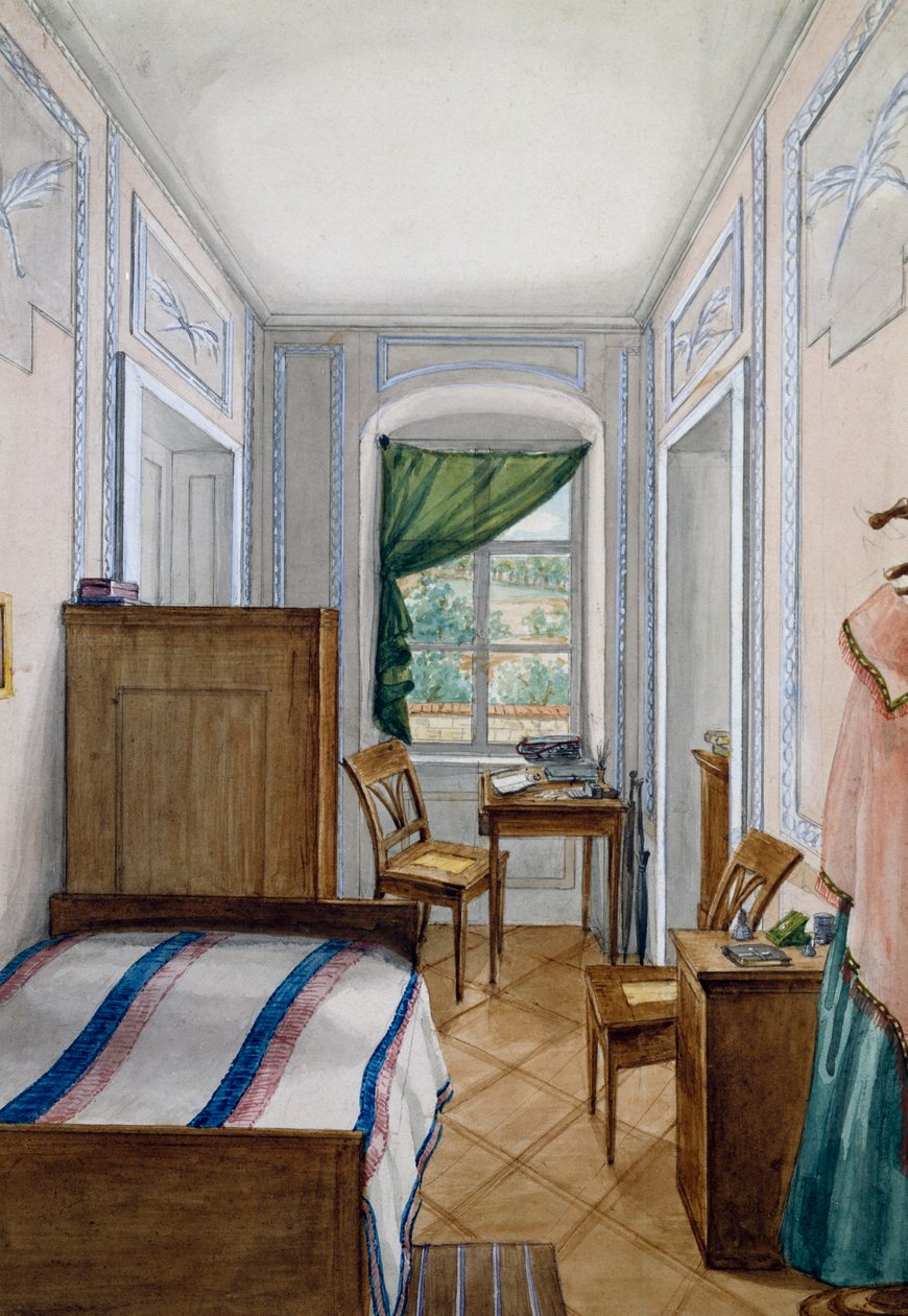 Biedermeier-stil lite rom, akvarell, Østerrike av Austrian School