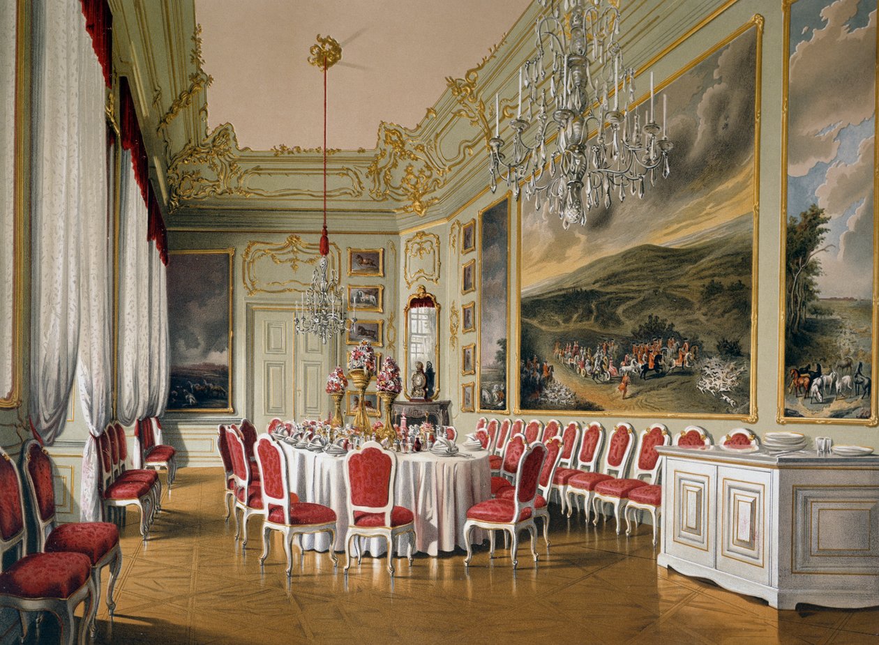 Spisesal i Imperial Apartments, Schönbrunn-palasset (UNESCOs verdensarvliste av Austrian School