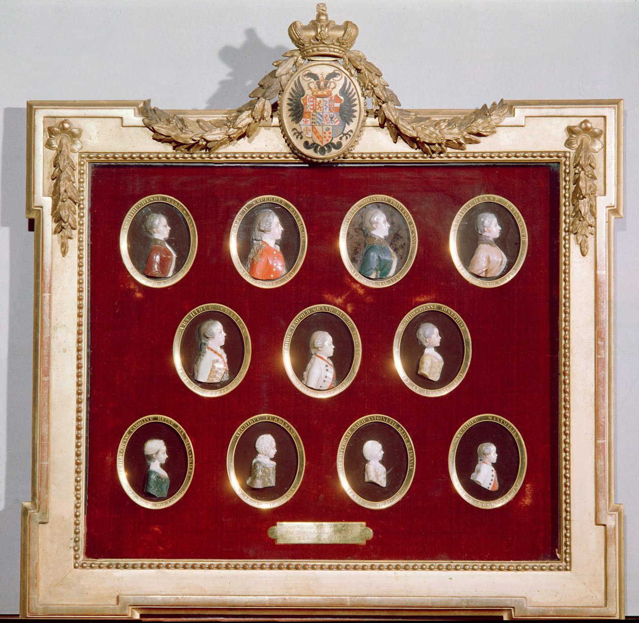 Joseph II (1741-90) Den hellige romerske keiser og konge av Böhmen og Ungarn og hans brødre og søstre, inkludert hans søster Marie-Antoinette (1755-93) (voks) av Austrian School