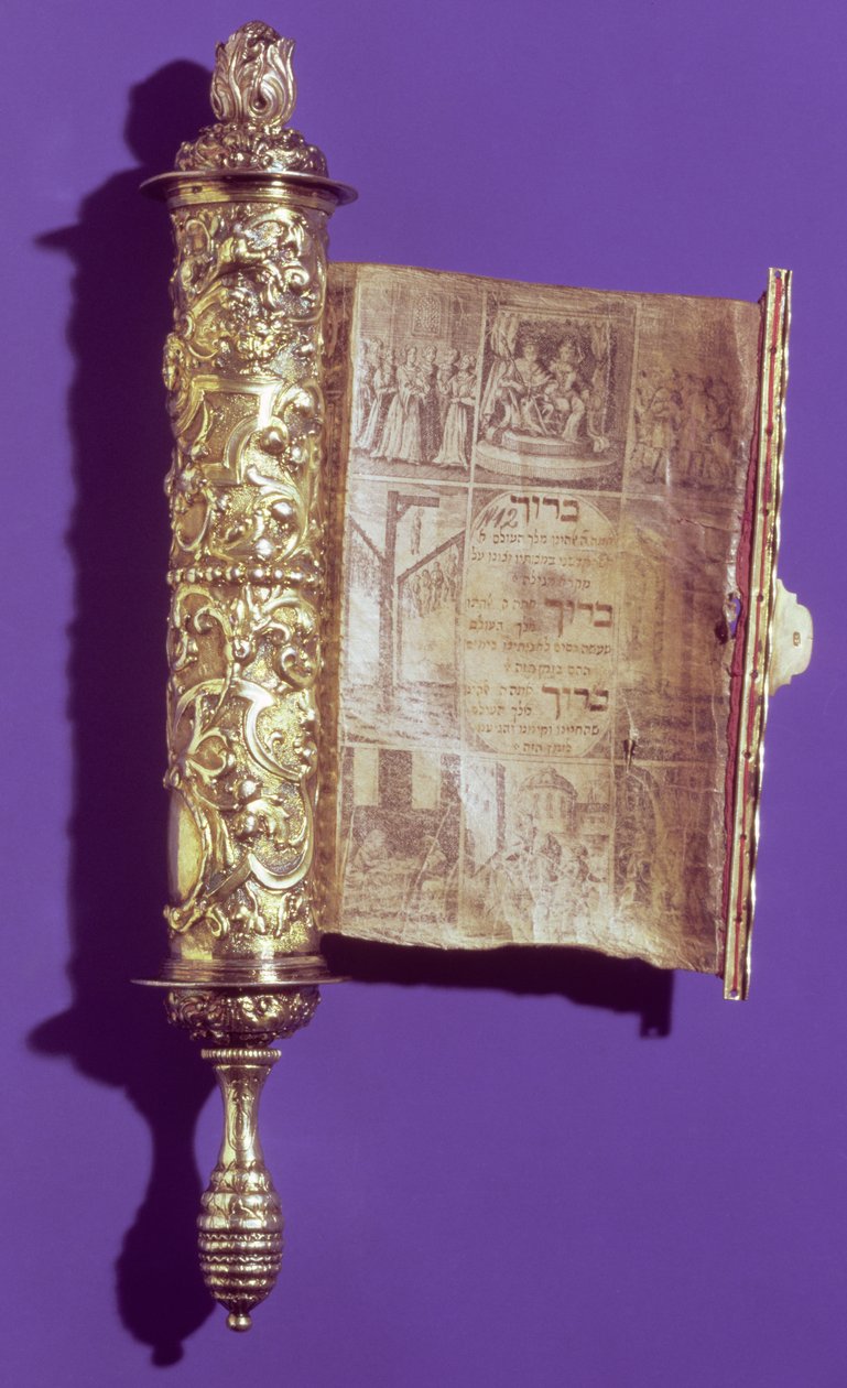 Megillah (Esters rulle) i en sølvkasse, Wien, ca. 1715 av Austrian School