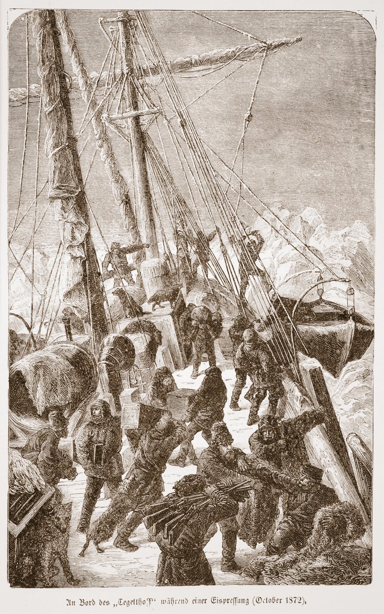 Om bord på Tegetthof under en isstorm, oktober 1872, 1876 av Austrian School
