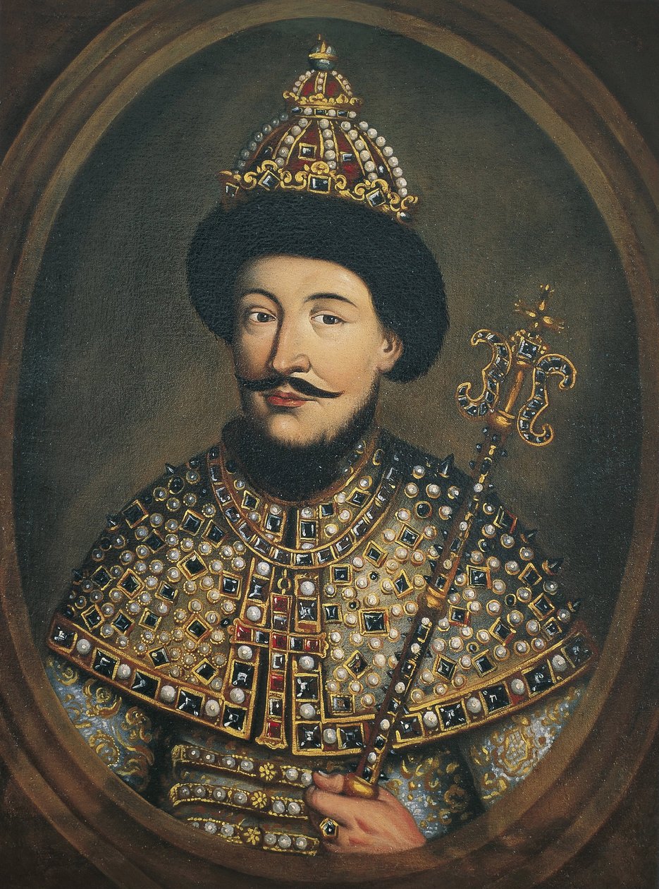 Portrett av tsaren Alexis I Mikhailovich av Russland 1629-1676, 1670-tallet av Austrian master