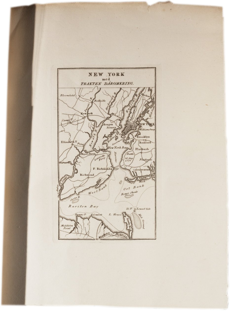 Kart over New York, fra et atlas over USA, 1824 av Axel Leonhard Klinckowström