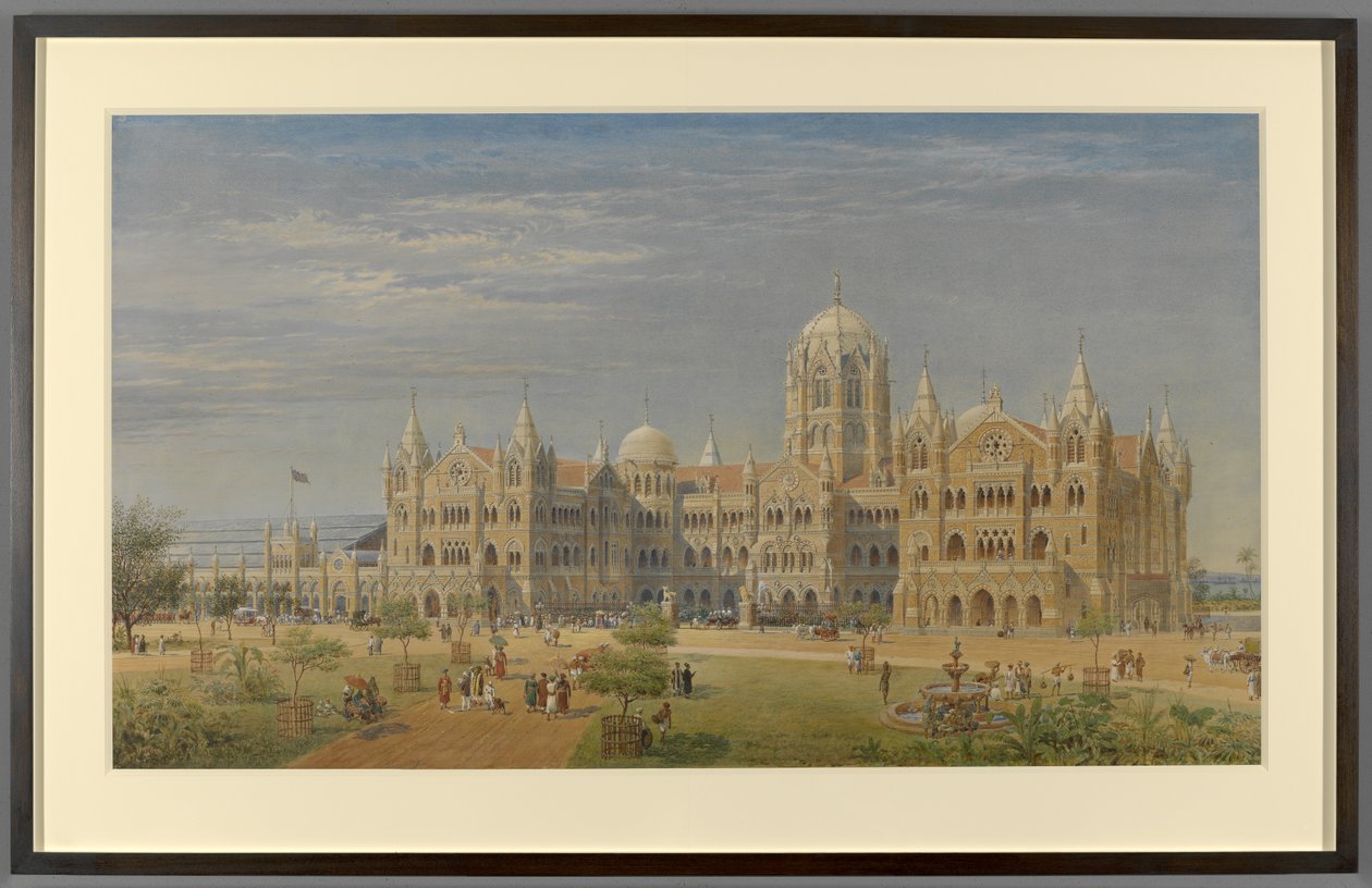 Great Indian Peninsula Railway Terminus og administrasjonskontorer, Bombay, senere kalt Victoria Railway Terminus av Axel Haig