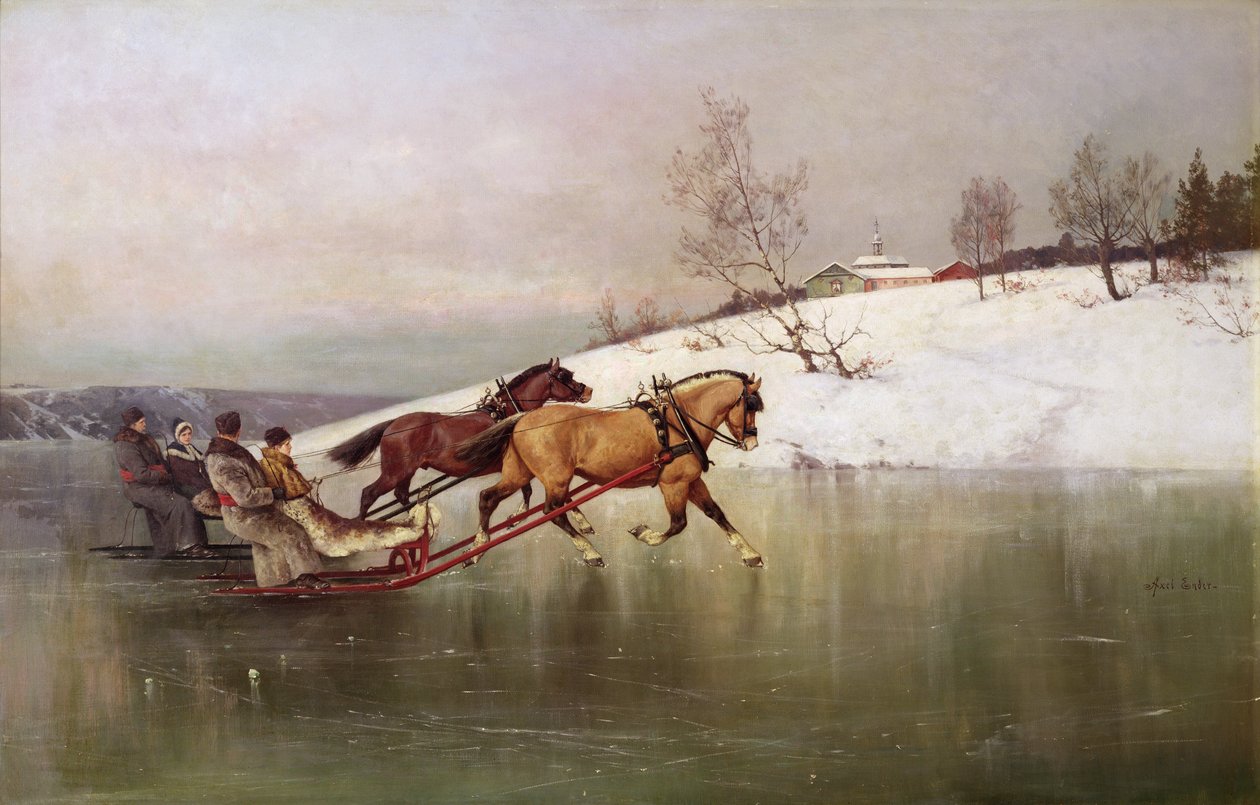 A Race (olje på lerret) av Axel Hjalmar Ender