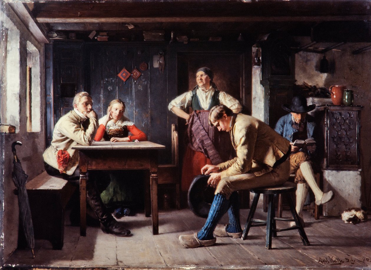 Forslag (The Rivals), ca. 1880 (olje på lerret) av Axel Kulle
