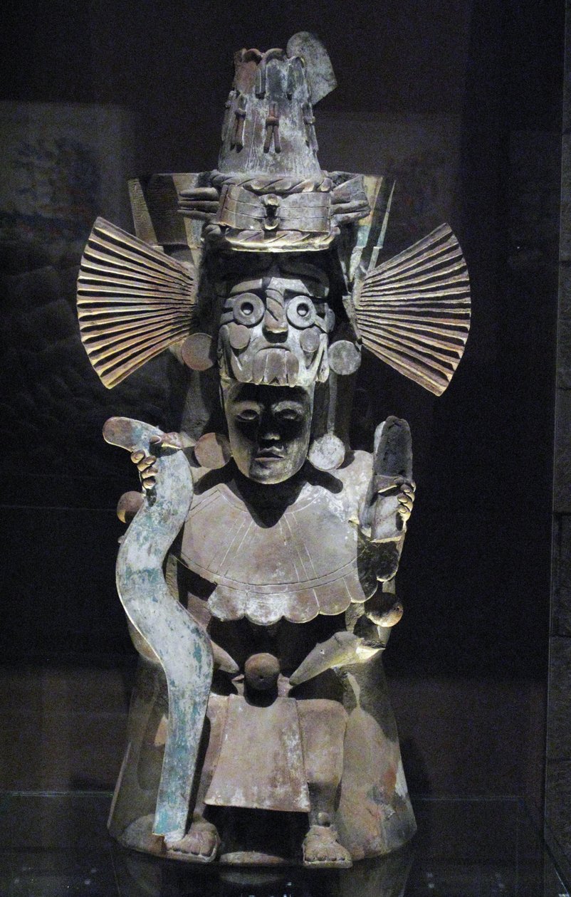 Røkelsesbrenner i form av guden Tlaloc, Tlahuac, sen postklassisk periode, ca. 1500 av Aztec