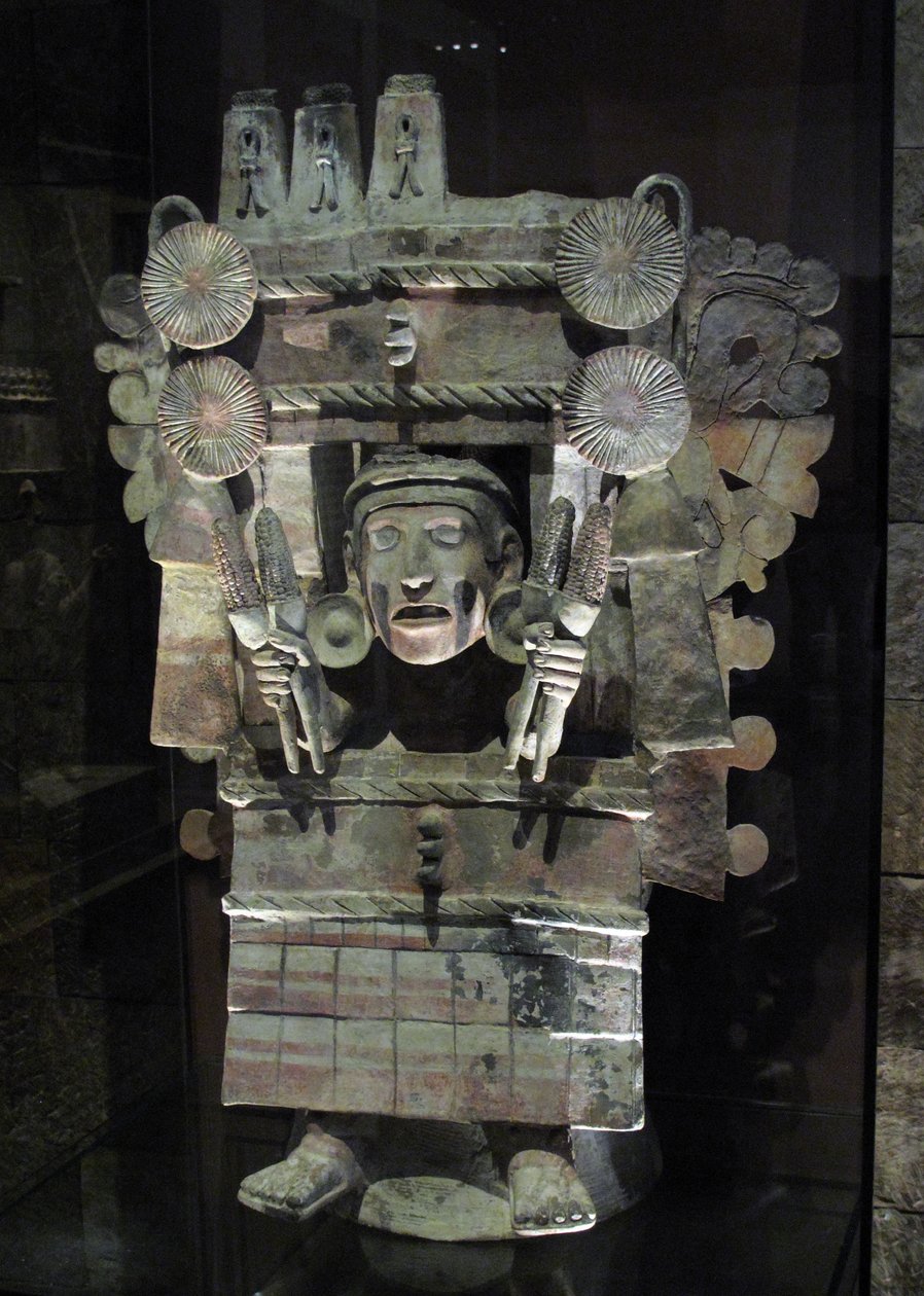 Røkelsesbrenner i form av jordbrukets gudinne Chicomecoatl, Tlahuac, sen postklassisk periode, ca. 1500 av Aztec