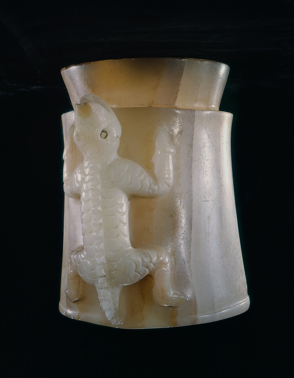 Krukke, funnet på Isla de Sacrificios, Veracruz, Mexico (onyx) av Aztec