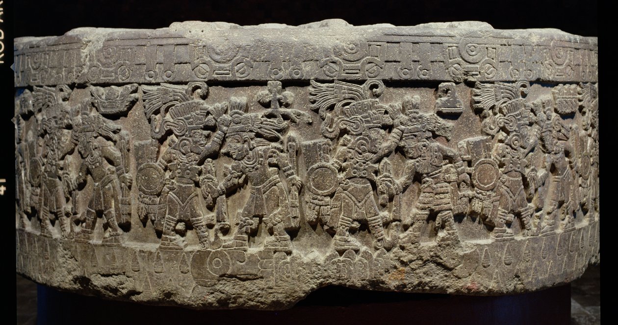 The Stone of Tizoc (ca. 1481-86) eller Temalacatl, 1325-1521 av Aztec