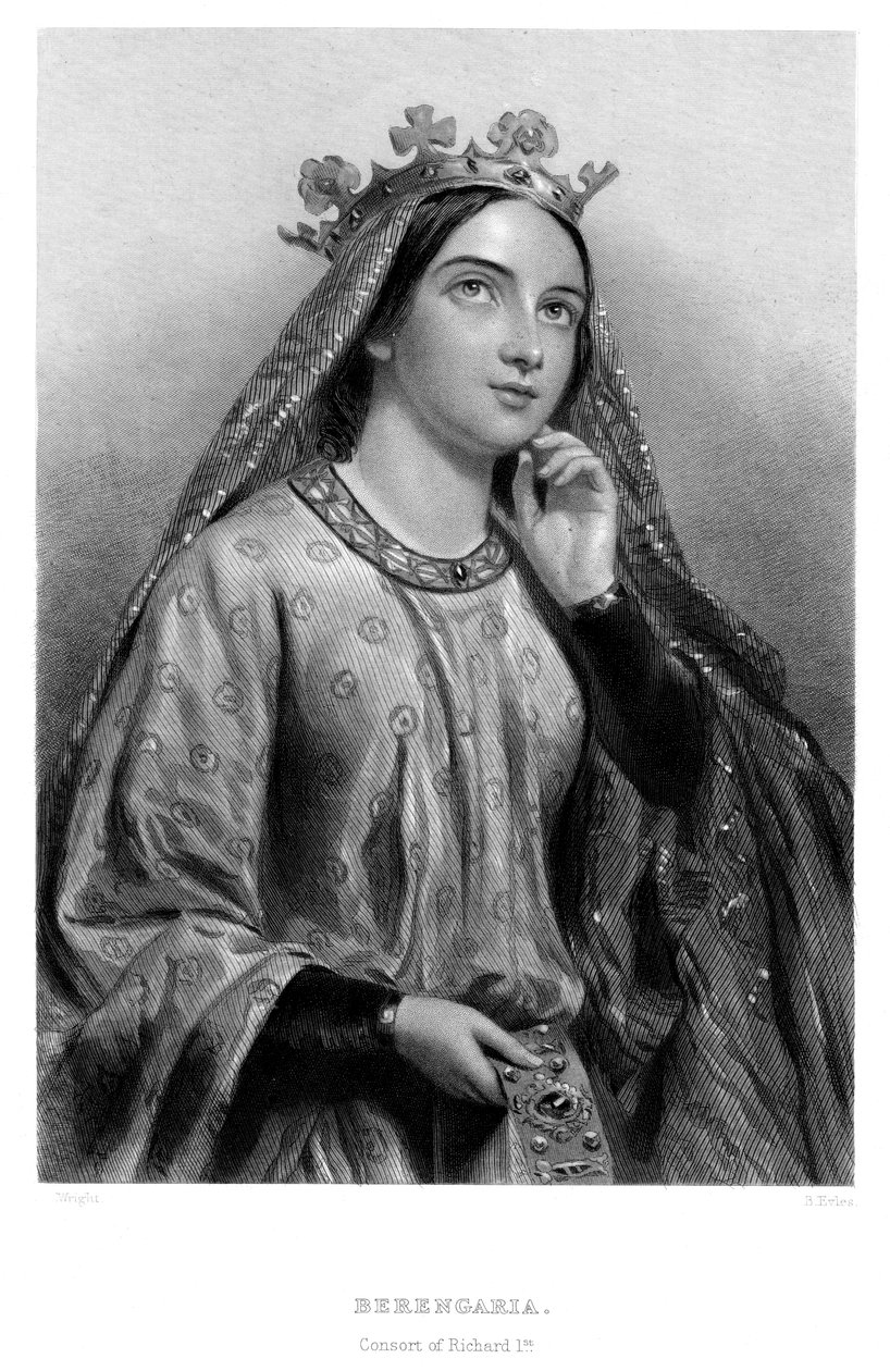 Berengaria av Navarra c1164-1230, dronningekonsort av kong Richard I, 1800-tallet. av B. Eyles