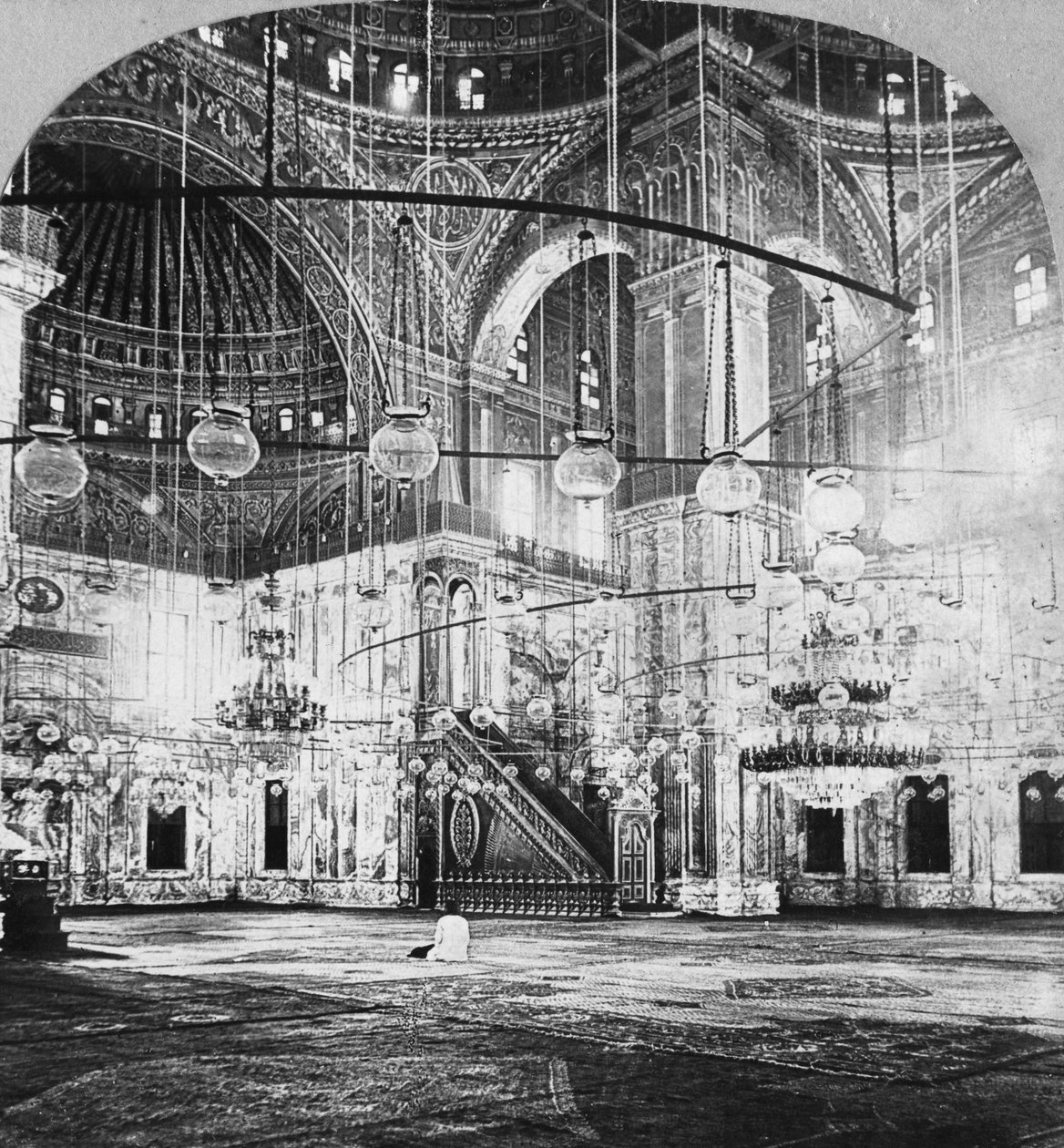 Interiør, Moskeen til Muhammad Ali, Kairo, Egypt, 1899 av B. L. Singley
