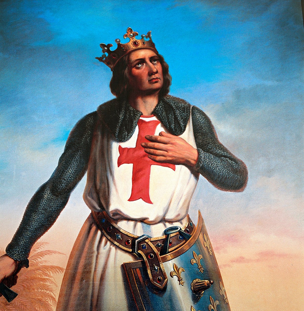 Portrett av louis ix kongen av Frankrike kalt saint louis av B. Strobl