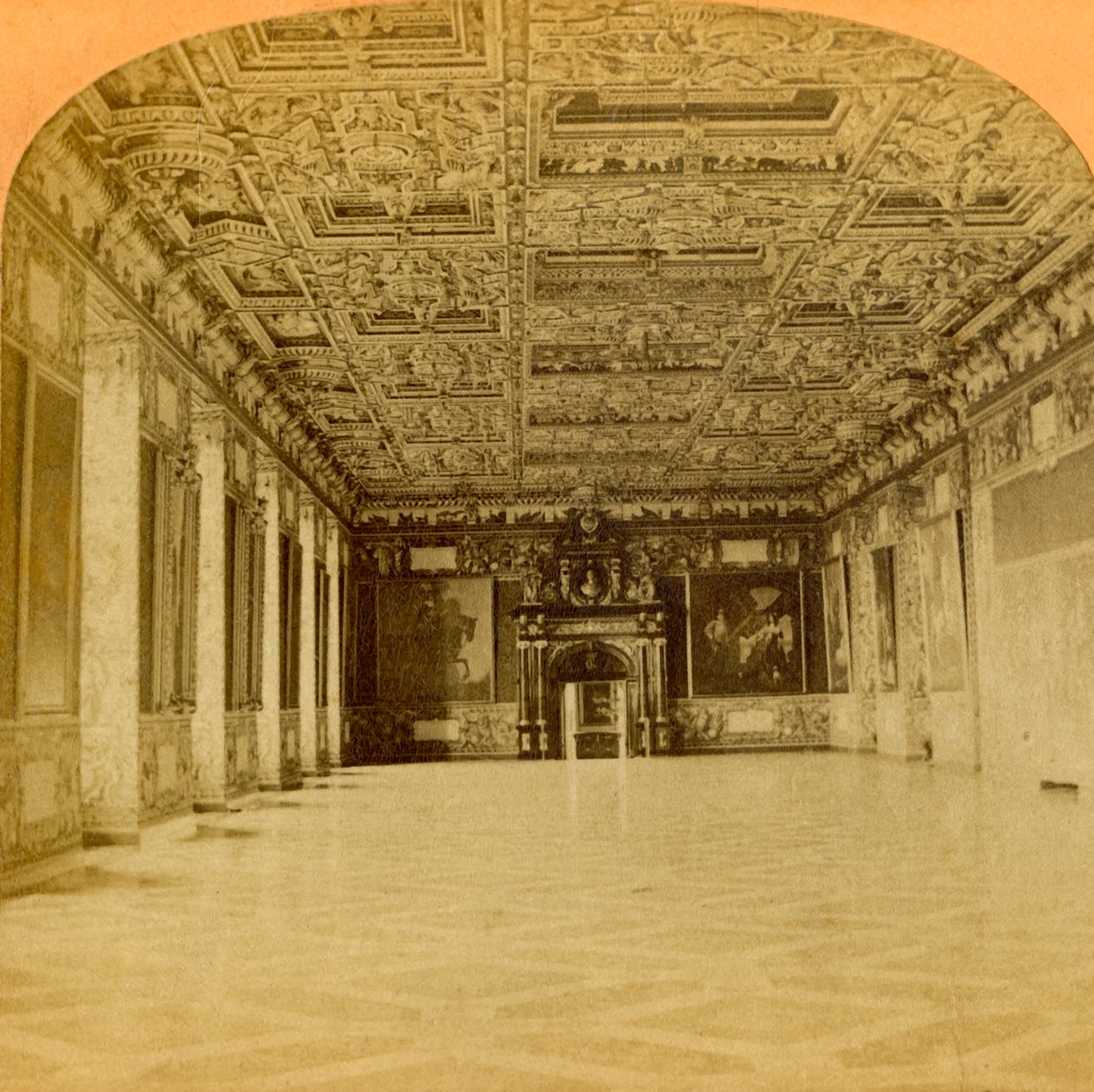 Sir Knights Hall, Slot Frederiksborg, verdens fineste, Danmark, 1897. av B. W. Kilburn