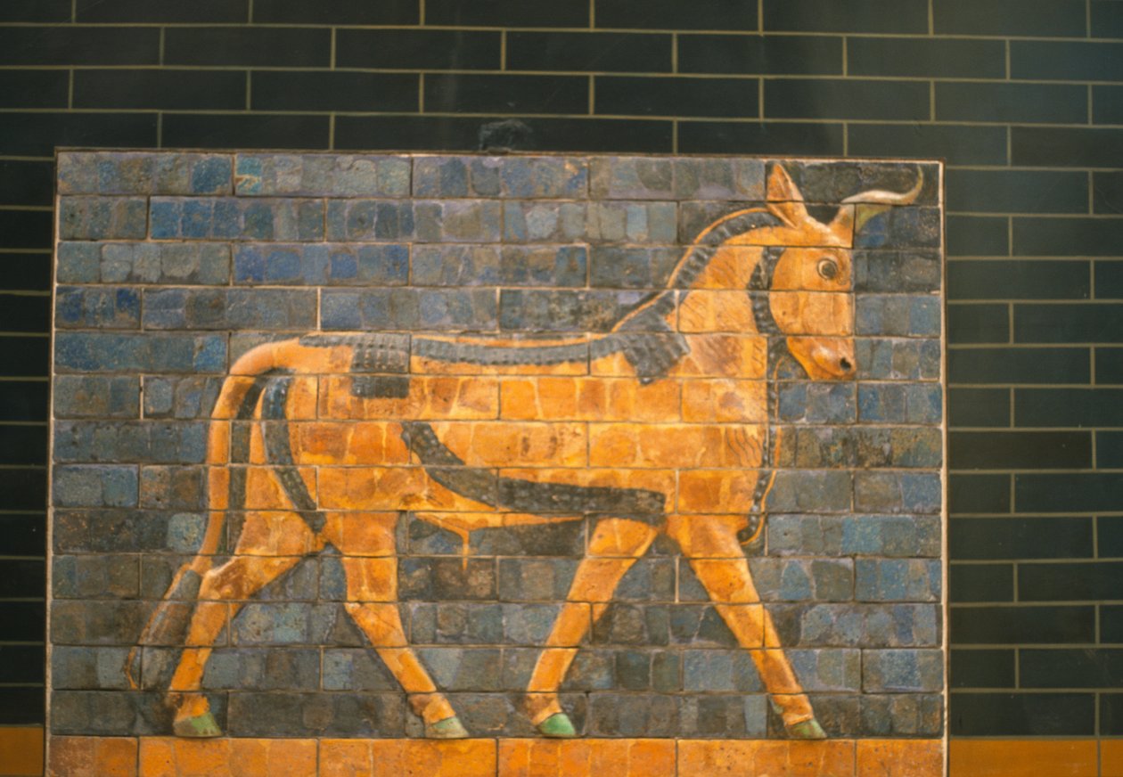 Bull, fra Babylon (glasert murstein) av Babylonian