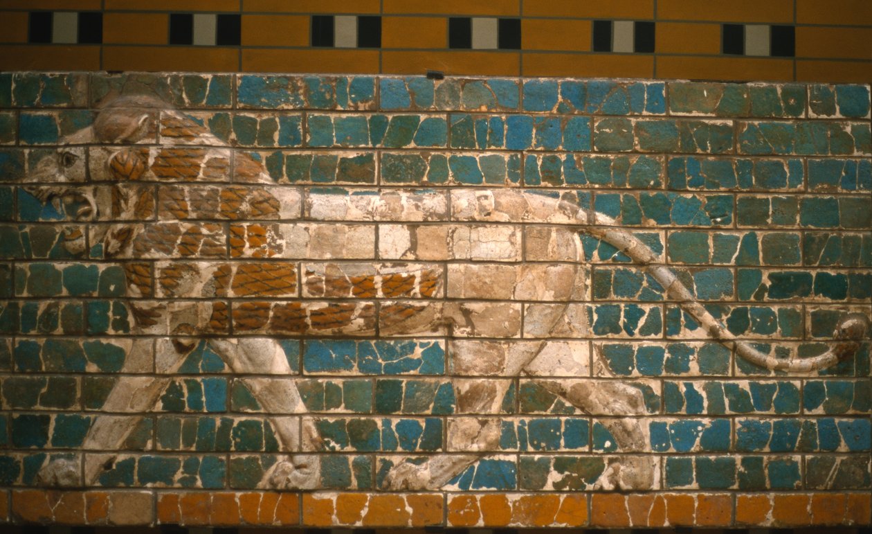 Løve fra Ishtar-porten, Babylon (glasert murstein) av Babylonian
