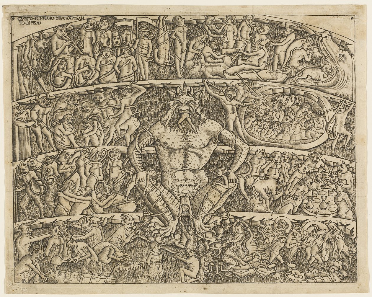 Infernoet ifølge Dante, fra Campo Santo Frescos i Pisa av Baccio Baldini