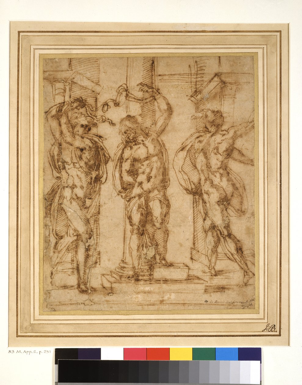The Flagellation (penn og brunt blekk på papir) av Baccio Bandinelli