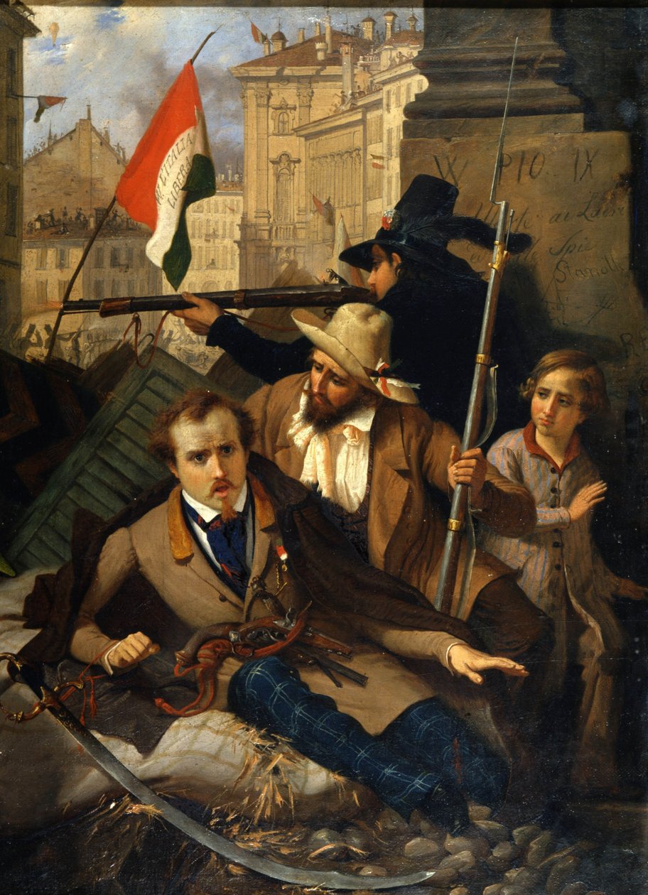 Risorgimento: The Five Days of Milan (Cinque giornate di Milano) (18.–22. mars 1848): dette er en av de første episodene av revolusjonene i 1848 (en del av den første italienske uavhengighetskrigen) som så fremveksten av milaneserne befolkningsopprører mot av Baldassare Verazzi