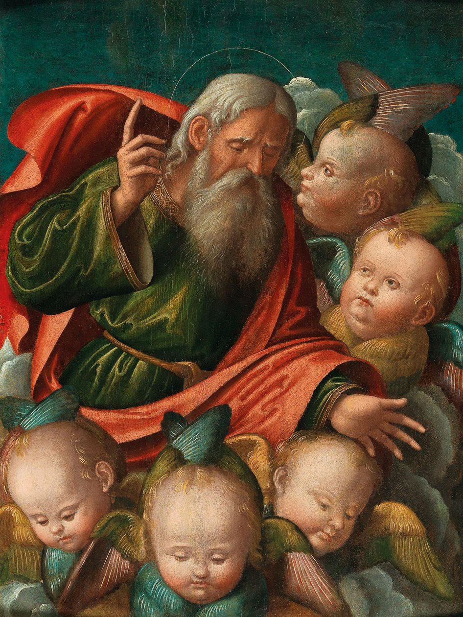 Gud Faderen, omgitt av engler, 1510-tallet. av Baldassarre Carrari the Younger