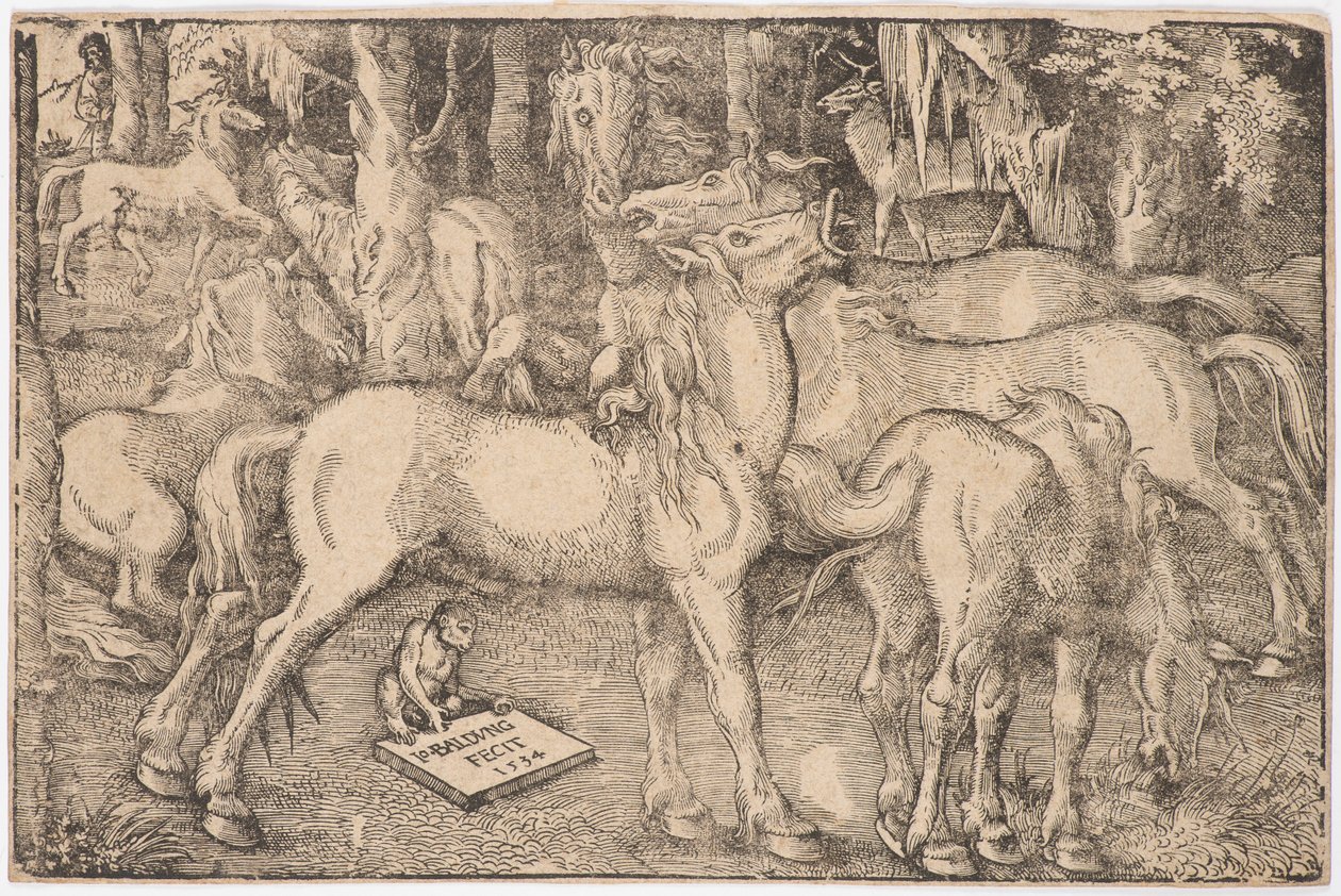 Gruppe på syv hester, 1534. av Baldung