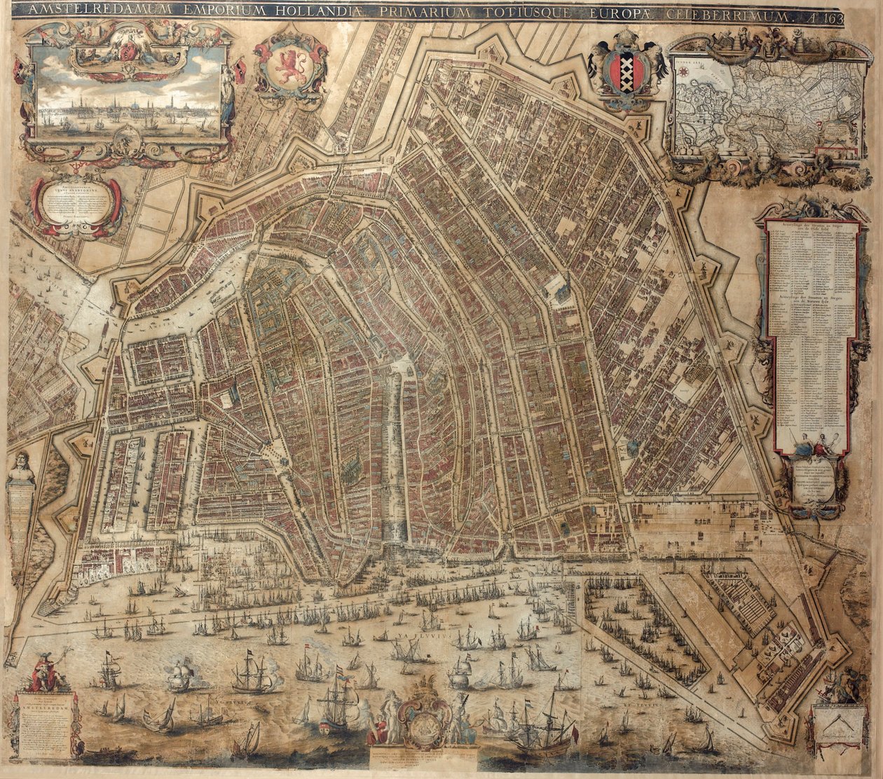 Kart over Amsterdam av Balthasar Florisz. van Berckenrode