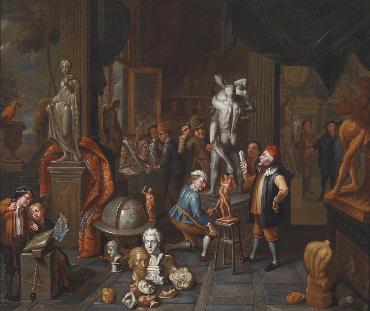 I billedhuggerens atelier av Balthasar van den Bossche