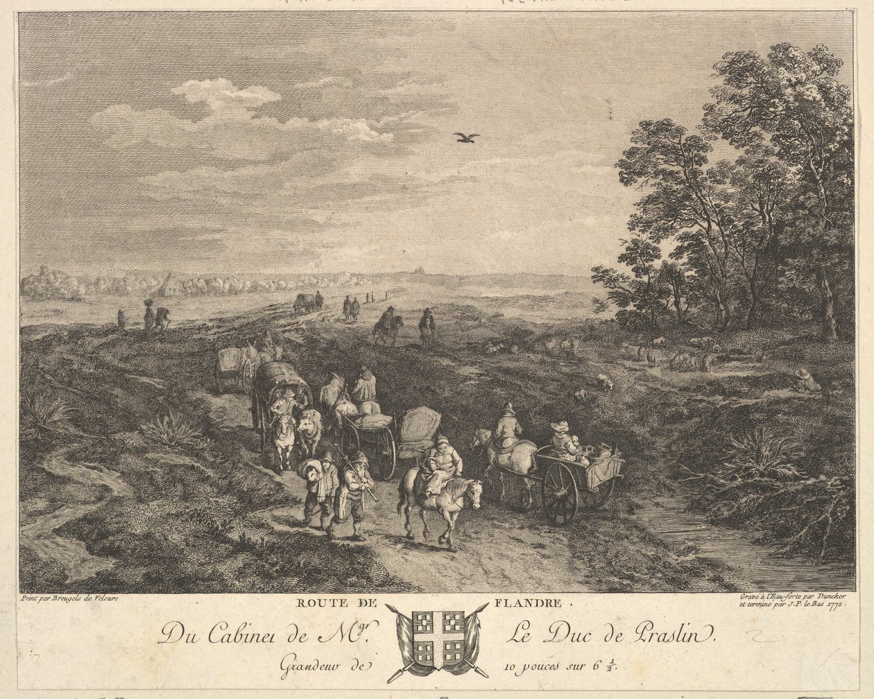 Flanders Road Route de Flandre etter et maleri i samlingen til Duc de Praslin, 1772 av Balthasar Anton Dunker